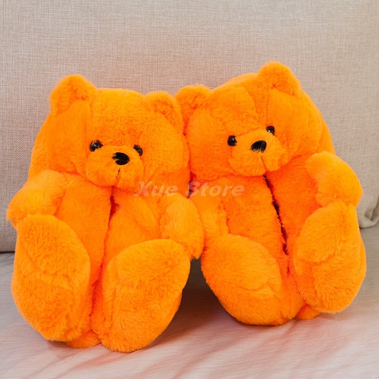 Cute Teddy Bear Plush Slippers