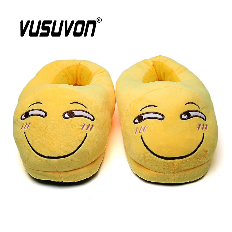 Plush Comfy Emoji Slippers