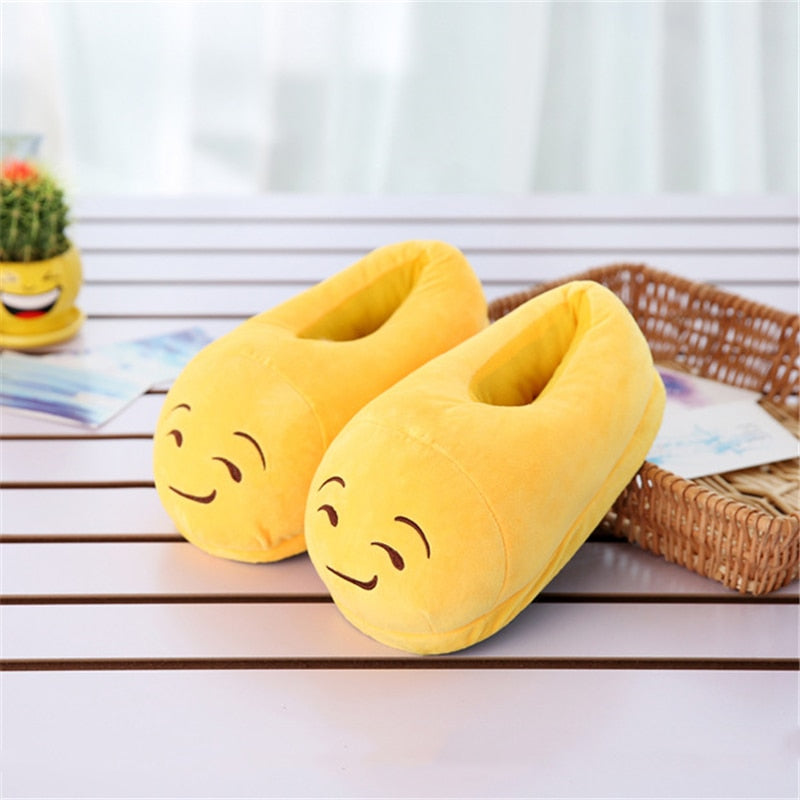 Plush Comfy Emoji Slippers