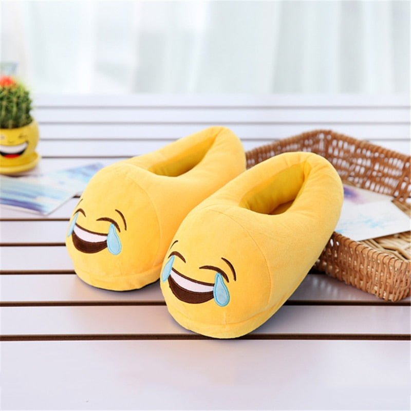 Plush Comfy Emoji Slippers