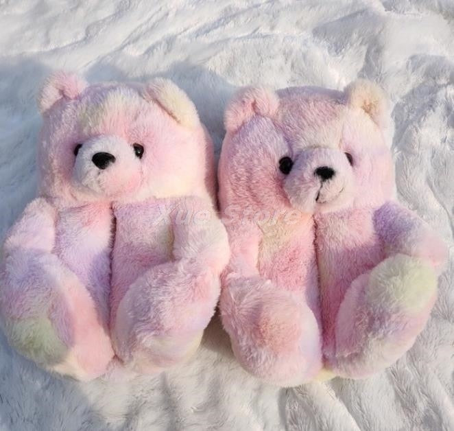 Cute Teddy Bear Plush Slippers