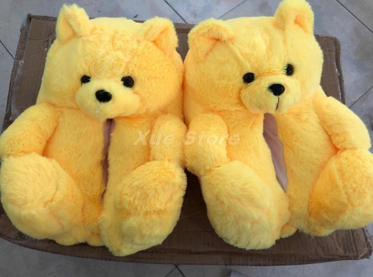 Cute Teddy Bear Plush Slippers