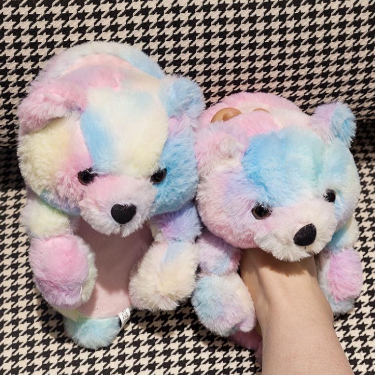 Cute Teddy Bear Plush Slippers