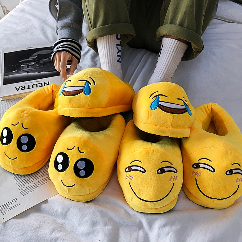 Plush Comfy Emoji Slippers