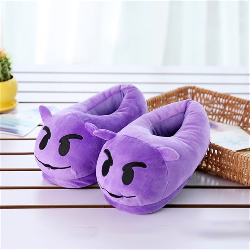 Plush Comfy Emoji Slippers