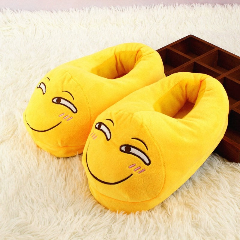 Plush Comfy Emoji Slippers