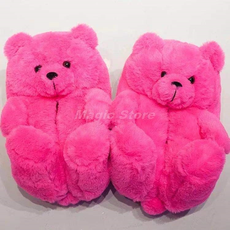 Cute Teddy Bear Plush Slippers