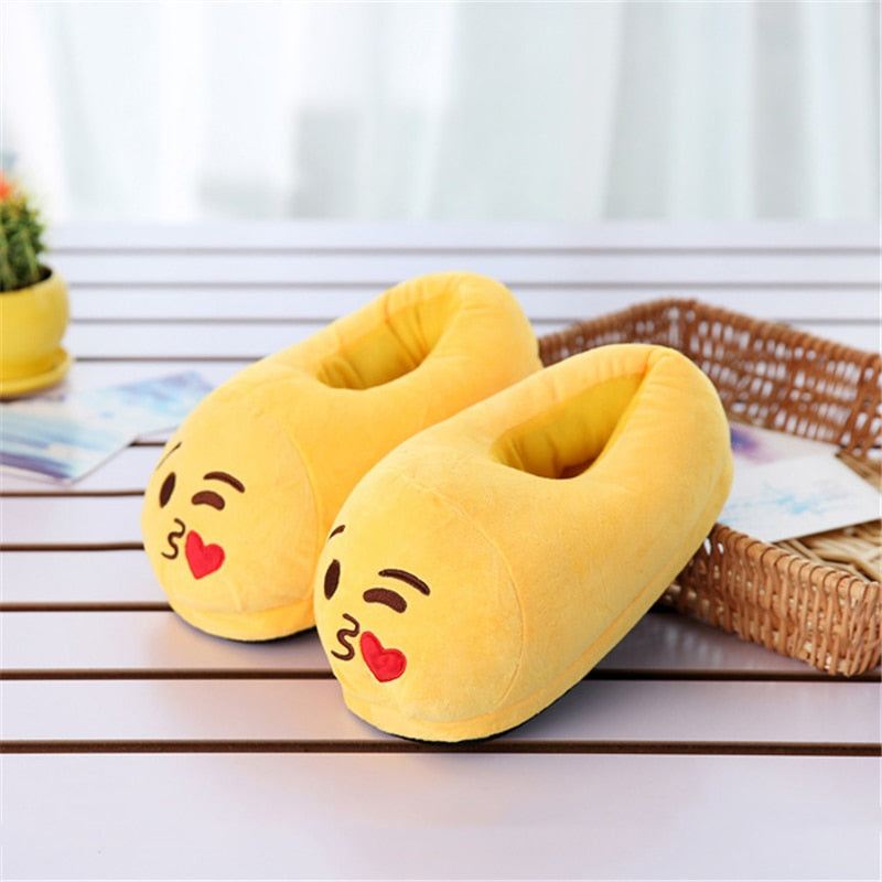 Plush Comfy Emoji Slippers