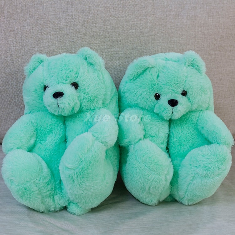 Cute Teddy Bear Plush Slippers