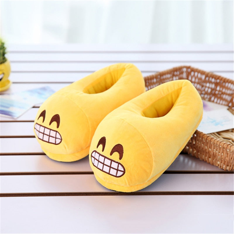 Plush Comfy Emoji Slippers