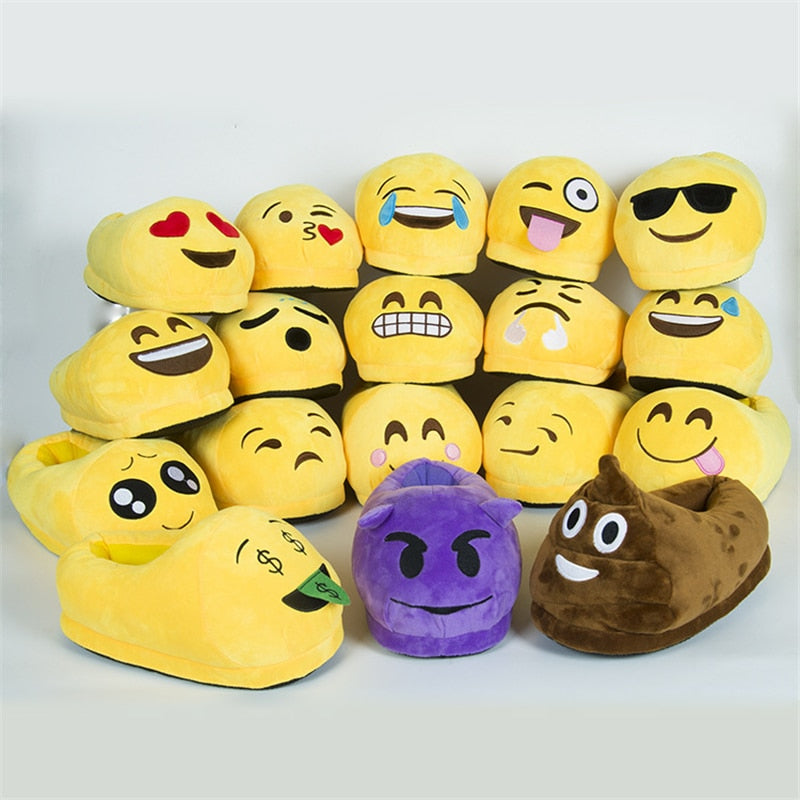 Plush Comfy Emoji Slippers