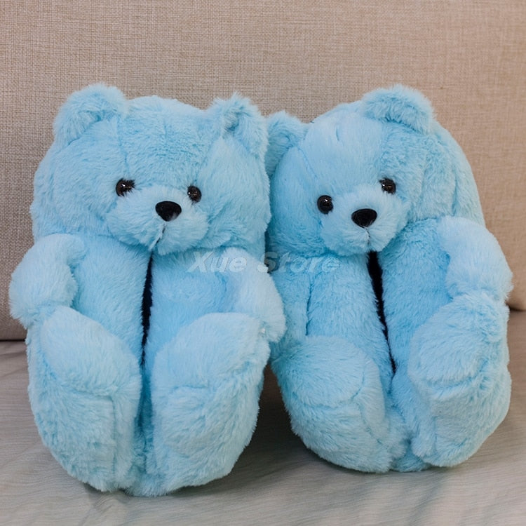 Cute Teddy Bear Plush Slippers