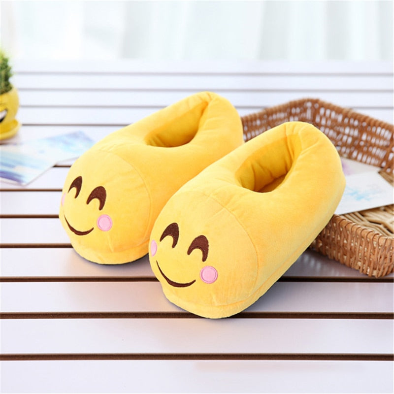 Plush Comfy Emoji Slippers