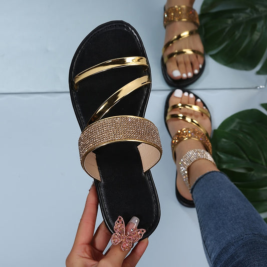 Women's Gold/Silver Patent Leather Sandals